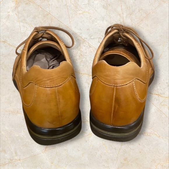 Rockport Men's Tan Leather Oxfords with Squared Toe and Lace-Up Design Size 10M - Picture 4 of 6